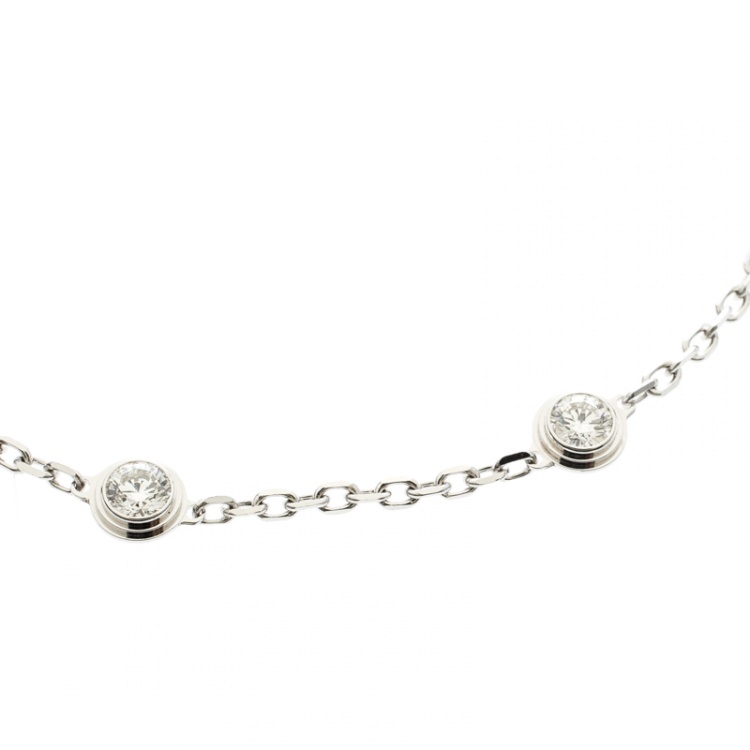 Pre Owned Cartier Diamants Legers de Cartier 7 Diamonds 18k White Gold Bracelet