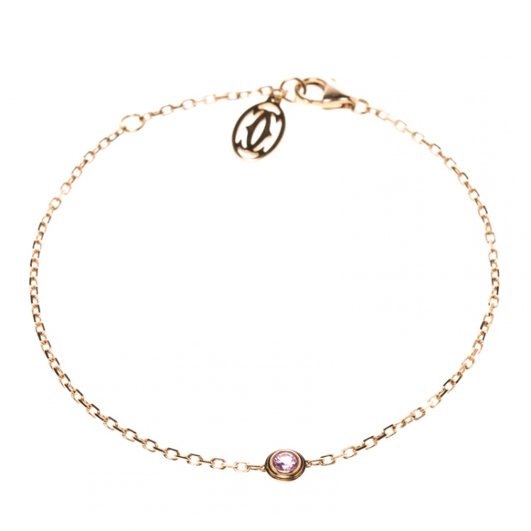 Pre Owned Cartier Saphirs Légers De Cartier Pink Sapphire 18K Rose Gold Bracelet