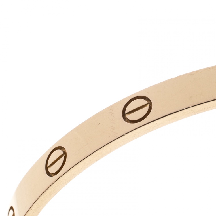 Pre Owned Cartier Love Open Cuff Rose Gold Bracelet 17cm