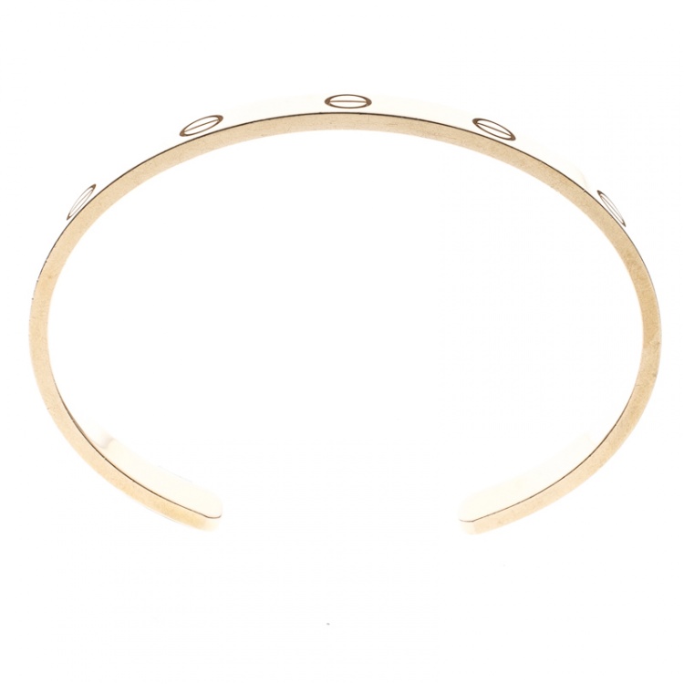 Pre Owned Cartier Love Open Cuff Rose Gold Bracelet 17cm