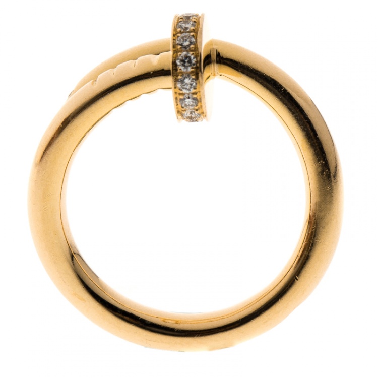 Pre Owned Cartier Juste Un Clou Diamond & 18k Rose Gold Ring 51