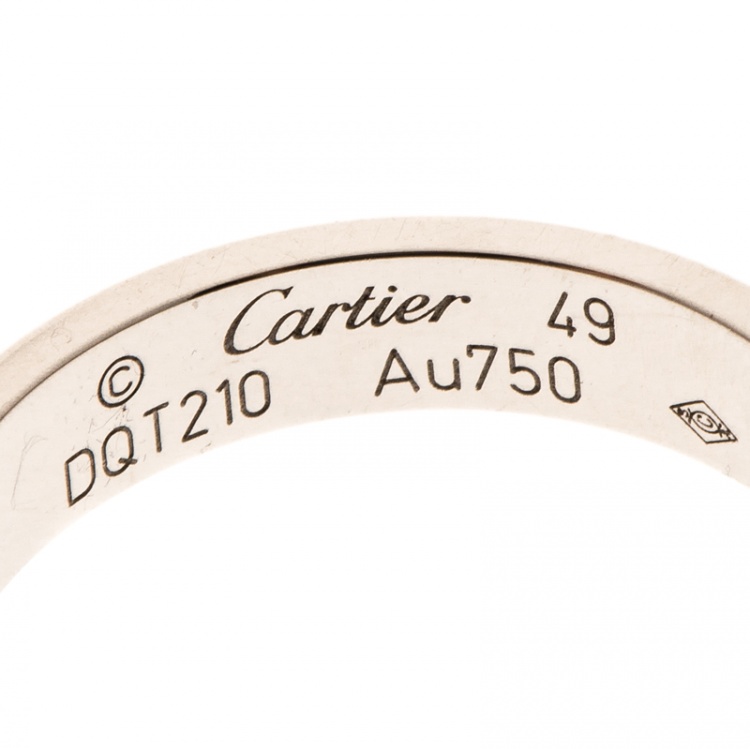 Pre Owned Cartier Love 18k White Gold Mini Ring Size 49