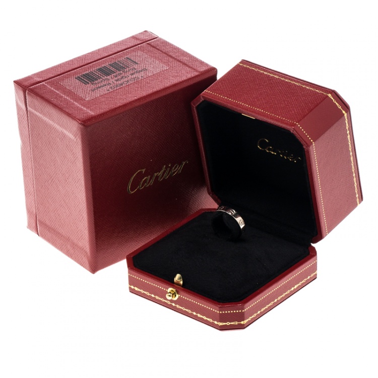 Pre Owned Cartier Love 18k White Gold Mini Ring Size 49