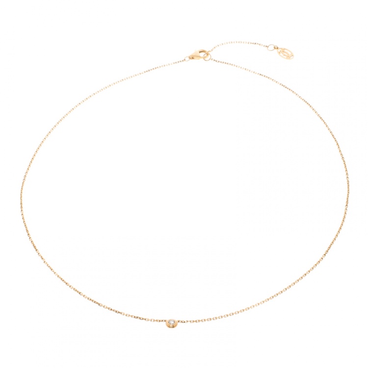 Pre Owned Cartier Diamants Légers De Cartier Diamond & 18kt Rose Gold SM Necklace 