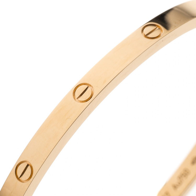 Pre Owned Cartier Love 18k Rose Gold SM Bracelet 15