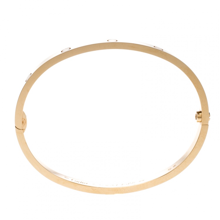 Pre Owned Cartier Love 18k Rose Gold SM Bracelet 15