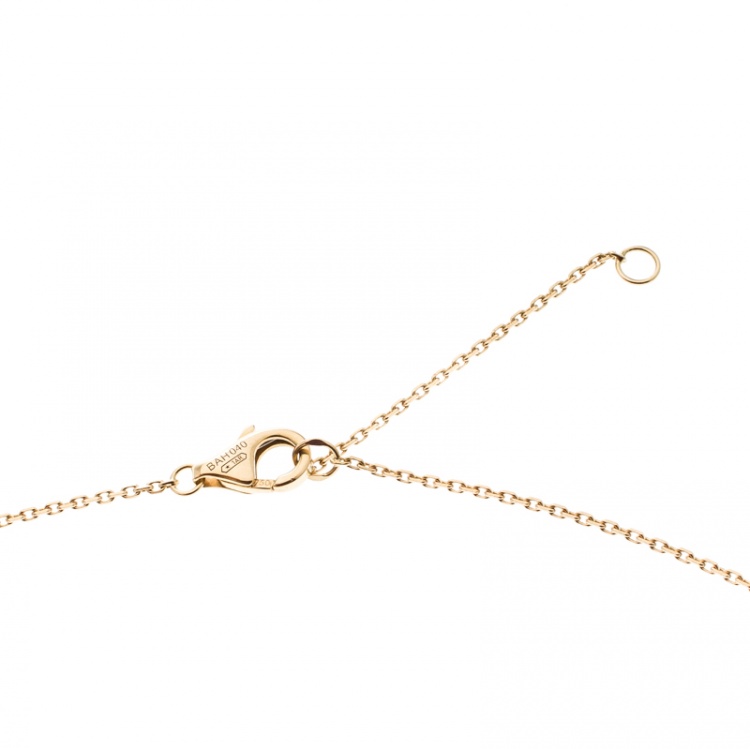 Pre Owned Cartier Amulette de Cartier Chrysoprase & Diamond 18k Yellow Gold XS model Necklace