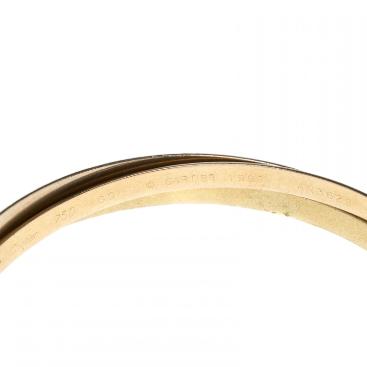 Pre Owned Cartier Trinity De Cartier 18k Three Tone Gold Rolling Bangle Bracelet