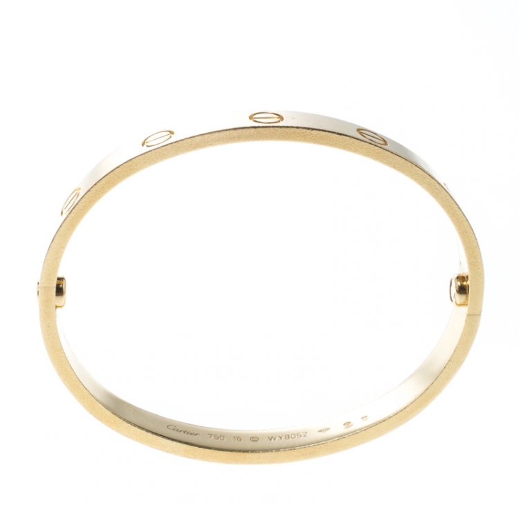Pre Owned Cartier Love 18k Yellow Gold Bracelet 16