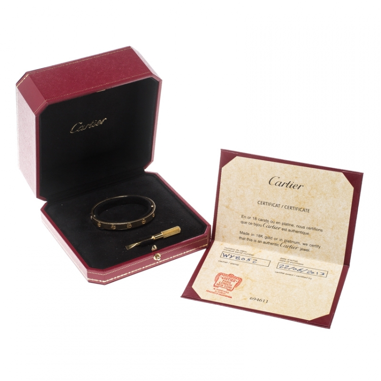 Pre Owned Cartier Love 18k Yellow Gold Bracelet 16