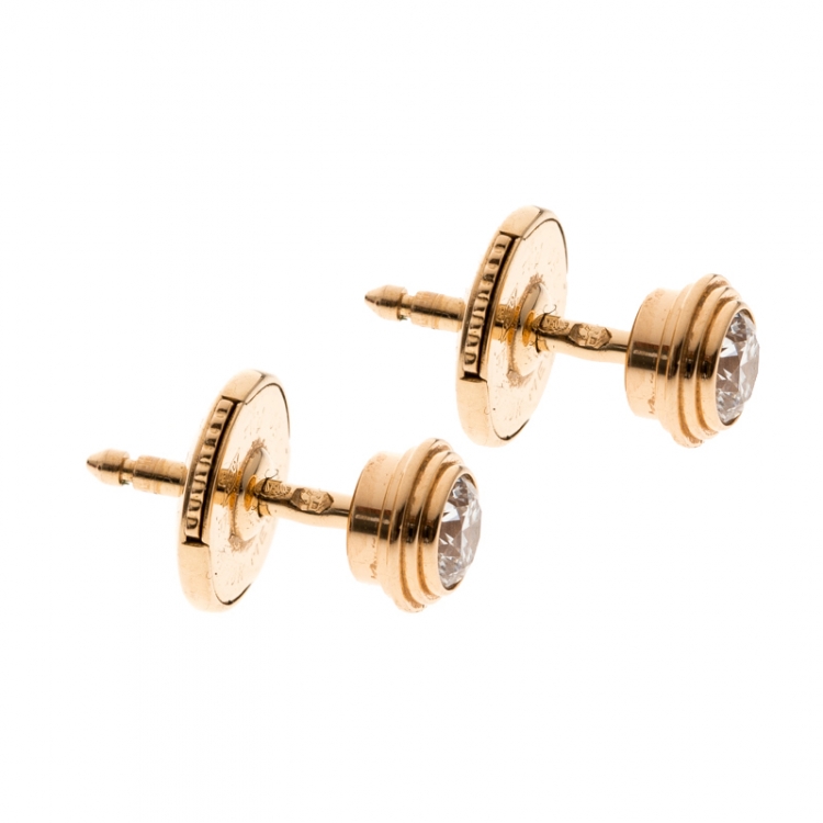 Pre Owned Cartier Diamants Legers Pink Gold And Diamonds XS Earrings