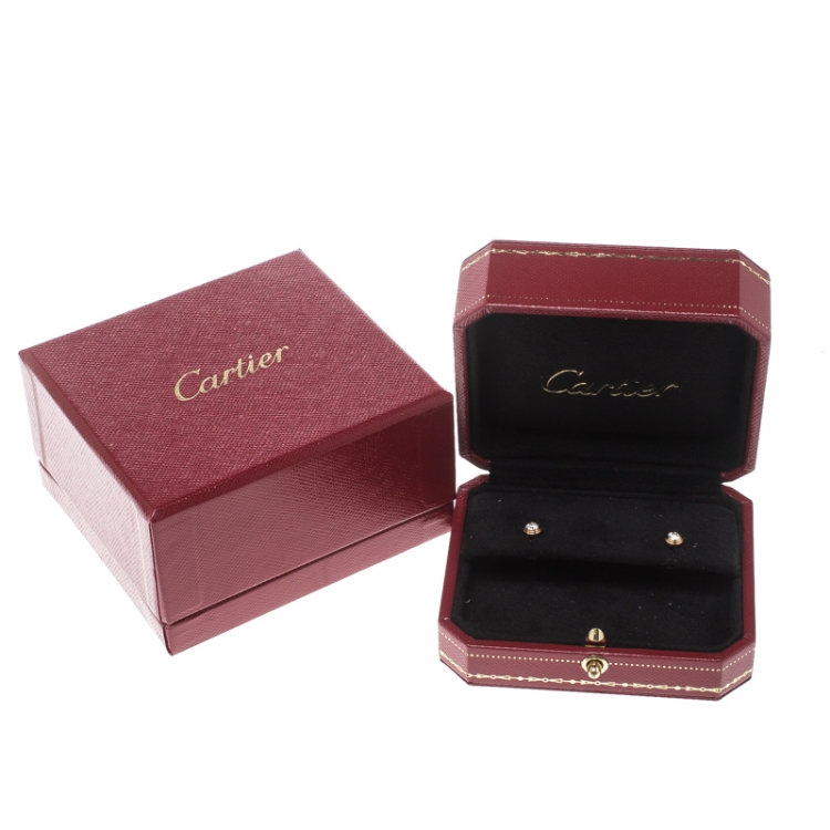 Pre Owned Cartier Diamants Legers Pink Gold And Diamonds XS Earrings