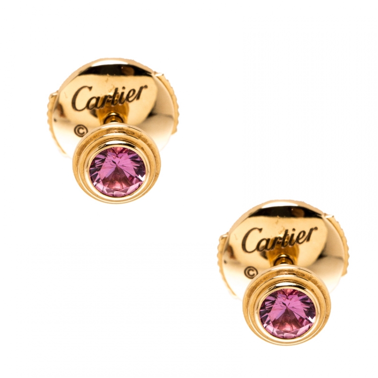 Pre Owned Cartier Saphirs Legers Pink Gold And Pink Sapphires Earrings