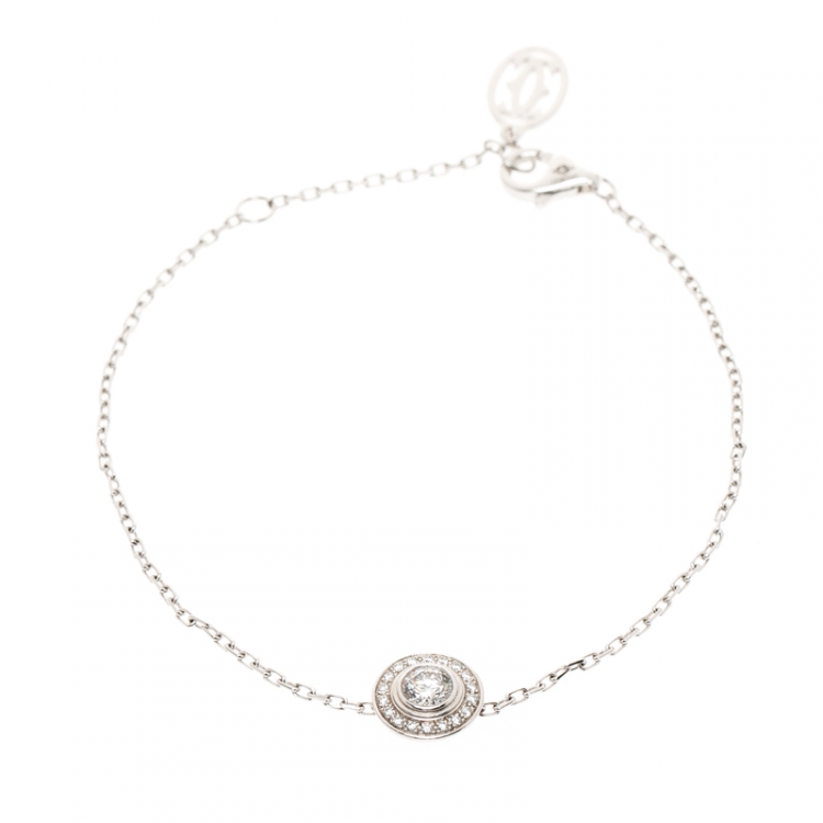 Pre Owned Cartier Diamond White Gold Bracelet 