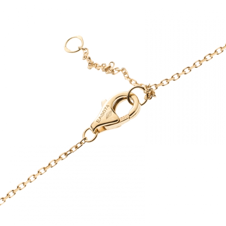 Pre Owned Cartier Amulette De Cartier Diamond & Lapis Lazuli 18k Yellow Gold Pendant Necklace