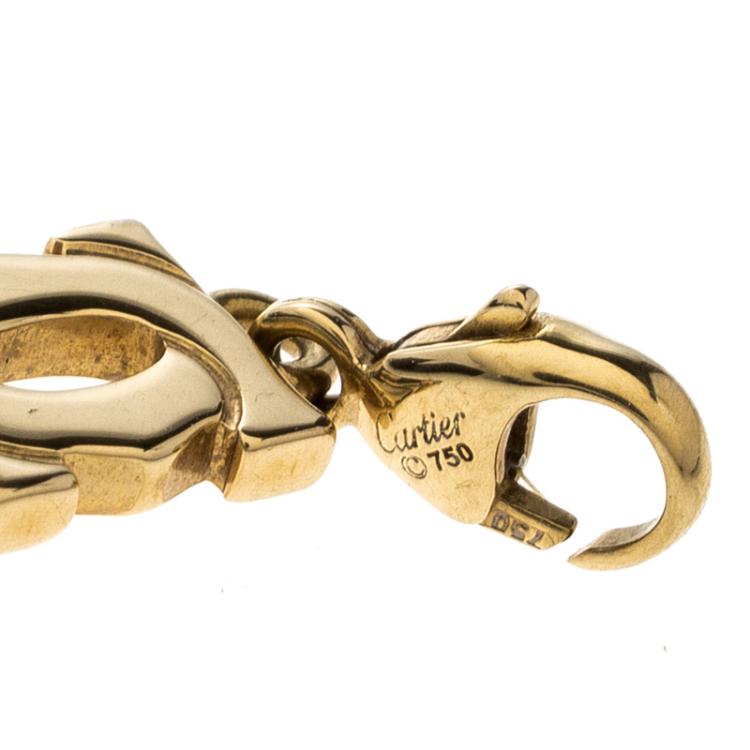 Pre Owned Cartier Mini Double C 18K Yellow Gold Charm