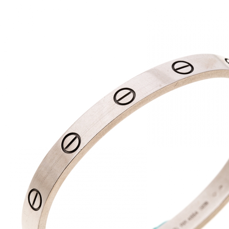 Pre Owned Cartier Love 18k White Gold Bracelet 16