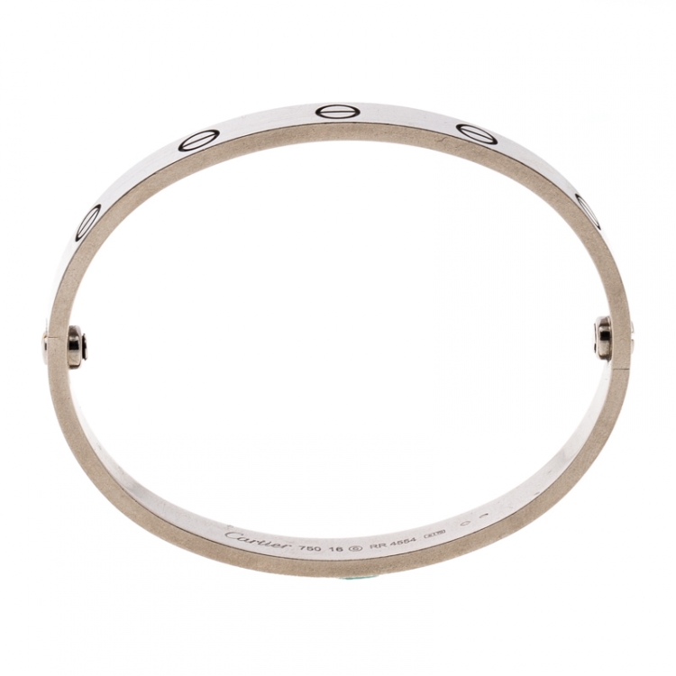 Pre Owned Cartier Love 18k White Gold Bracelet 16