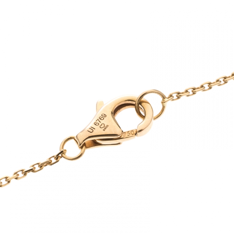 Pre Owned Cartier Trinity De Cartier Pink Sapphire 18k Three Tone Gold Pendant Necklace