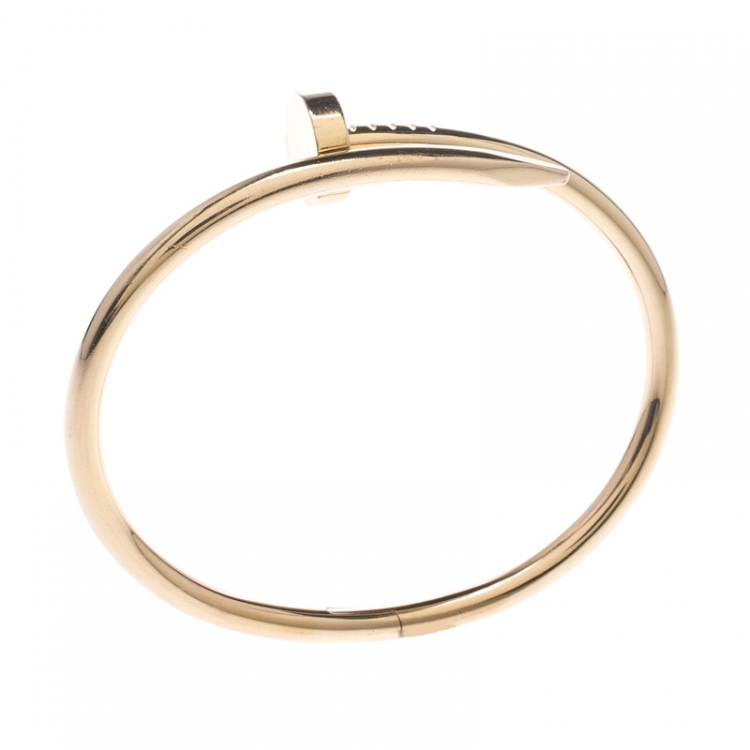 Pre Owned Cartier Juste Un Clou 18k Rose Gold Bracelet 16