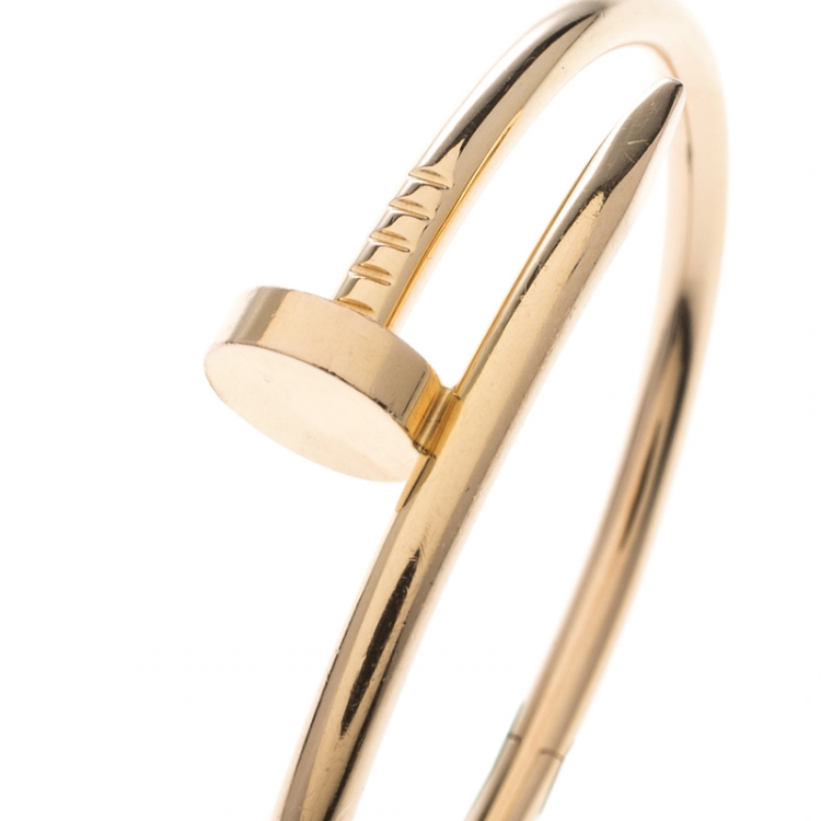 Pre Owned Cartier Juste Un Clou 18k Rose Gold Bracelet 16