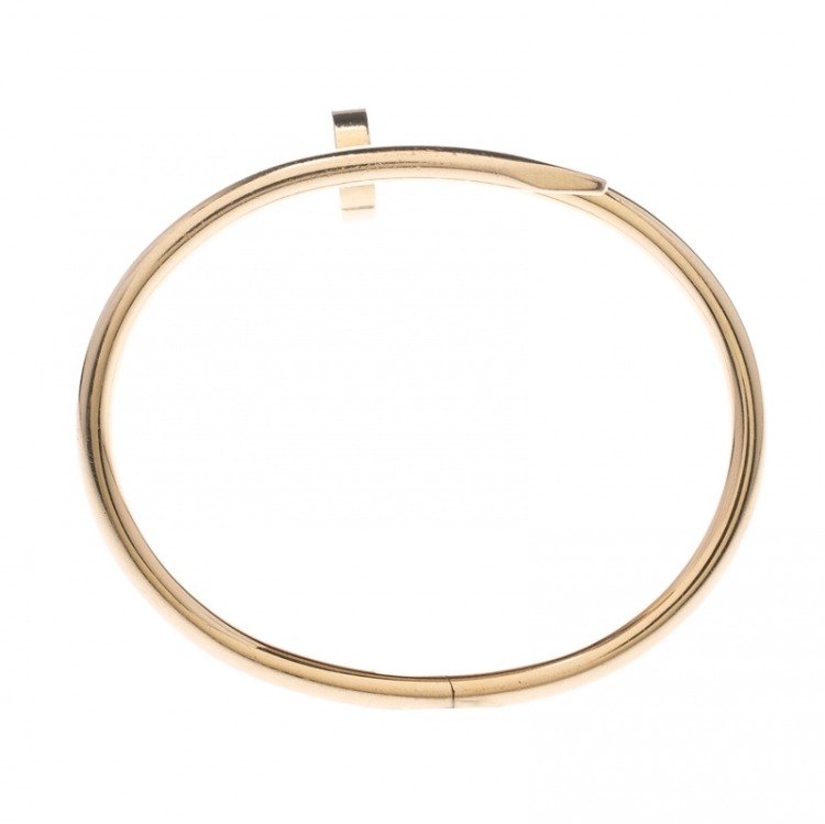 Pre Owned Cartier Juste Un Clou 18k Rose Gold Bracelet 16