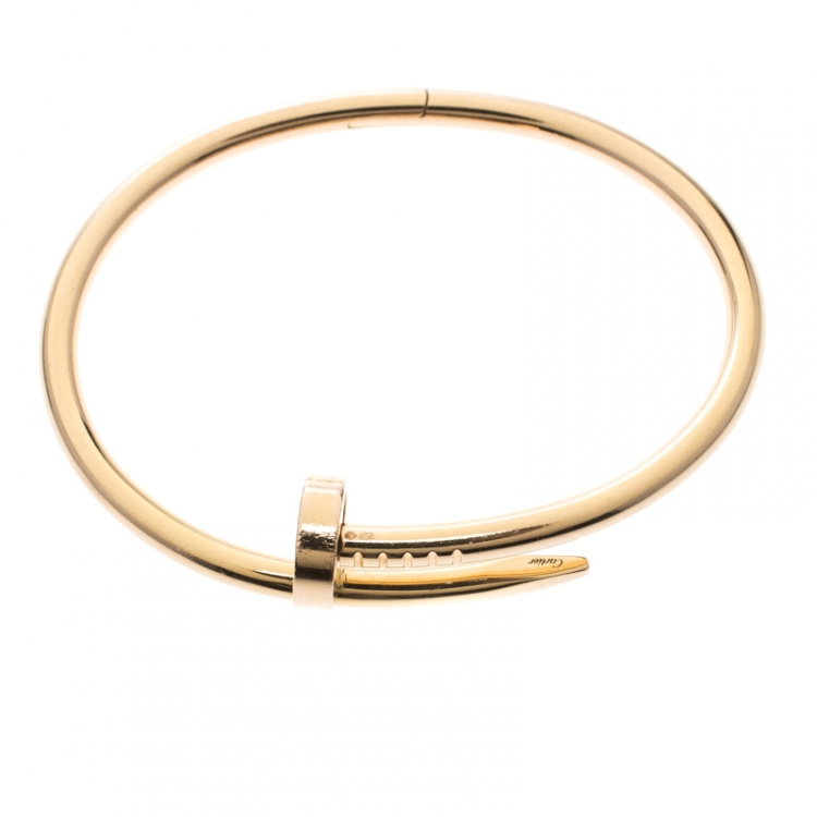 Pre Owned Cartier Juste Un Clou 18k Rose Gold Bracelet 16