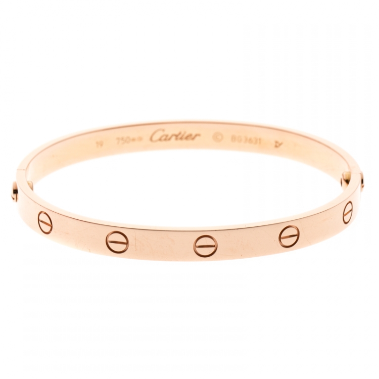 Cartier Love 18k Rose Gold Bracelet 19 