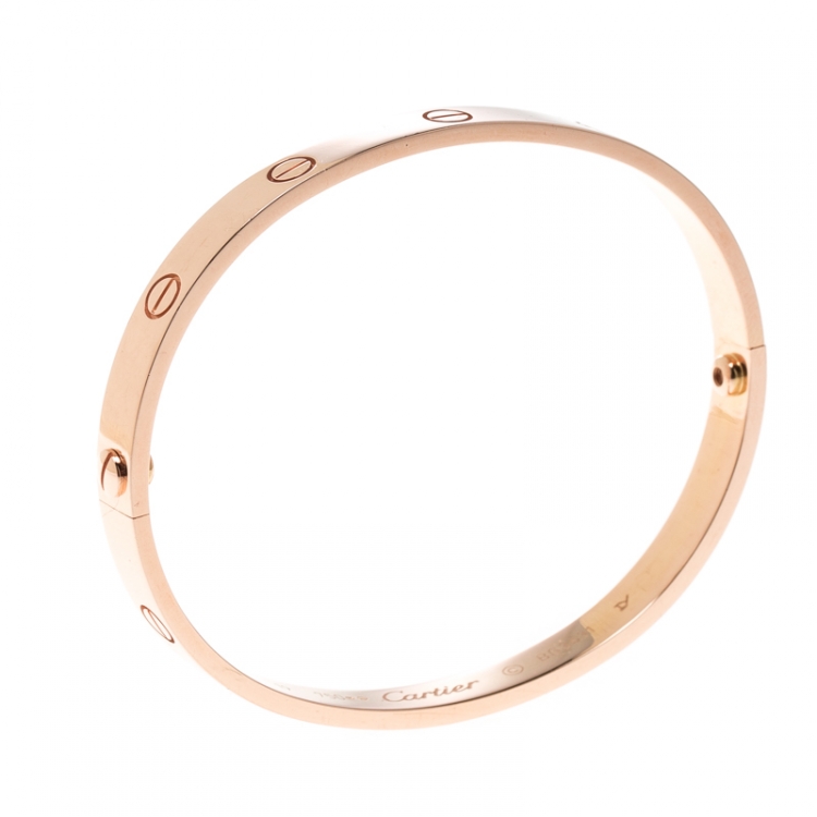 Pre Owned Cartier Love 18k Rose Gold Bracelet 19