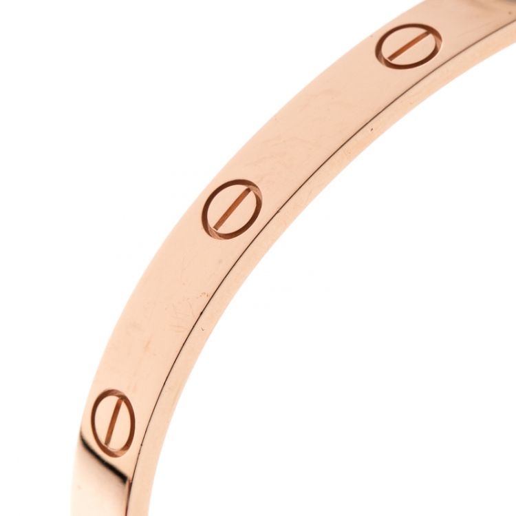 Pre Owned Cartier Love 18k Rose Gold Bracelet 19