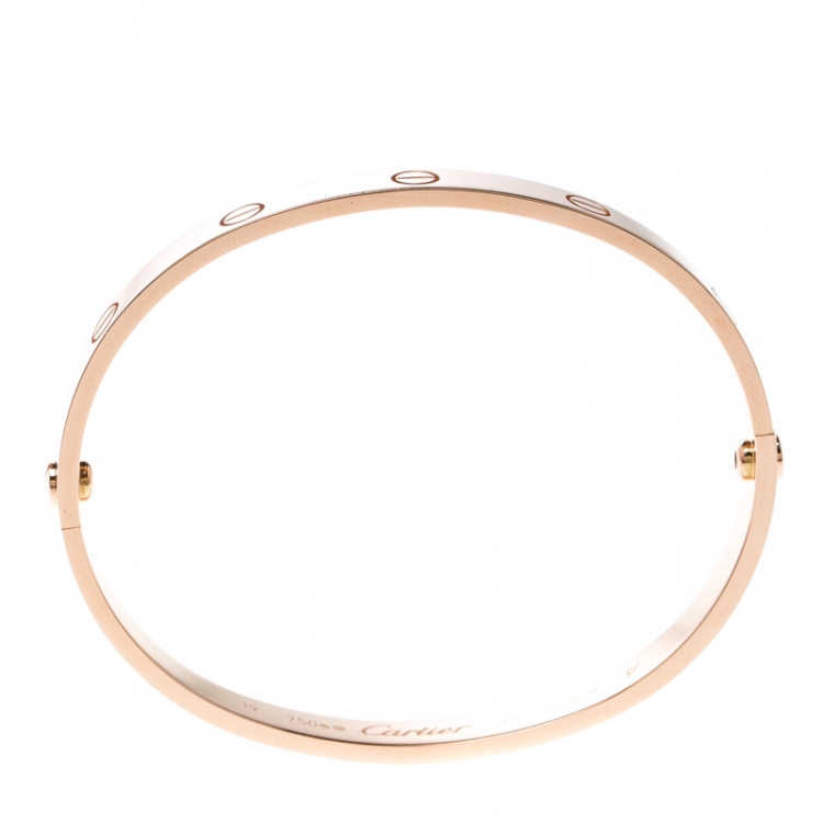Pre Owned Cartier Love 18k Rose Gold Bracelet 19