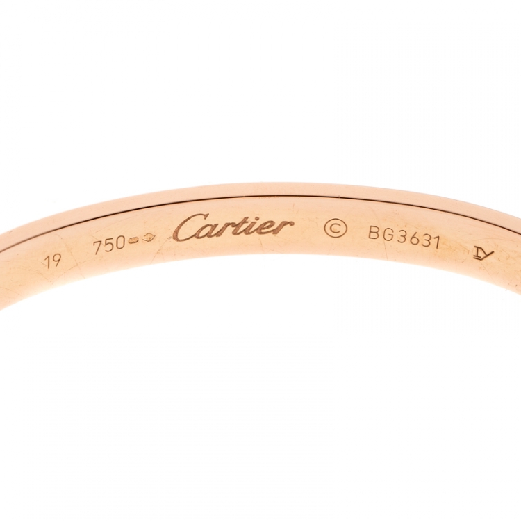 Pre Owned Cartier Love 18k Rose Gold Bracelet 19