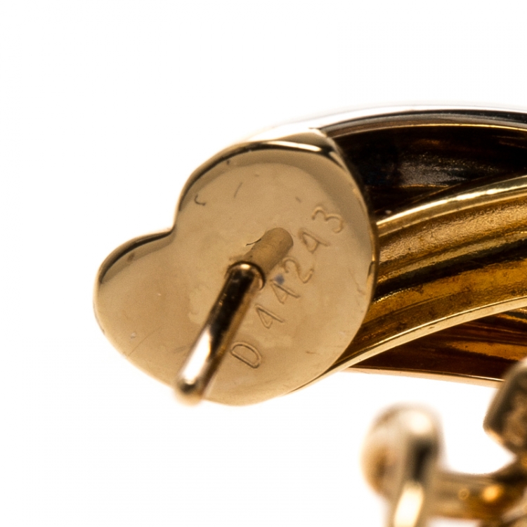مملوكة مسبقًا Cartier Trinity 18k Three Tone Gold Hoop Earrings
