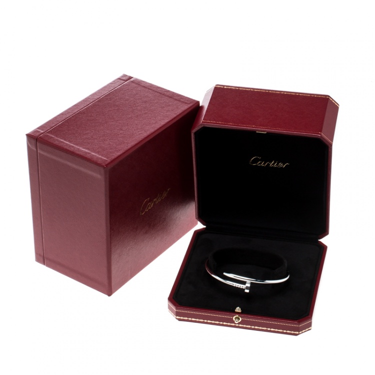 Pre Owned Cartier Juste Un Clou White Gold Bracelet 19CM