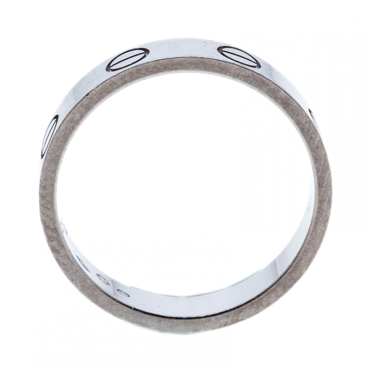 Pre Owned Cartier Love 18k White Gold Mini Ring Size 49
