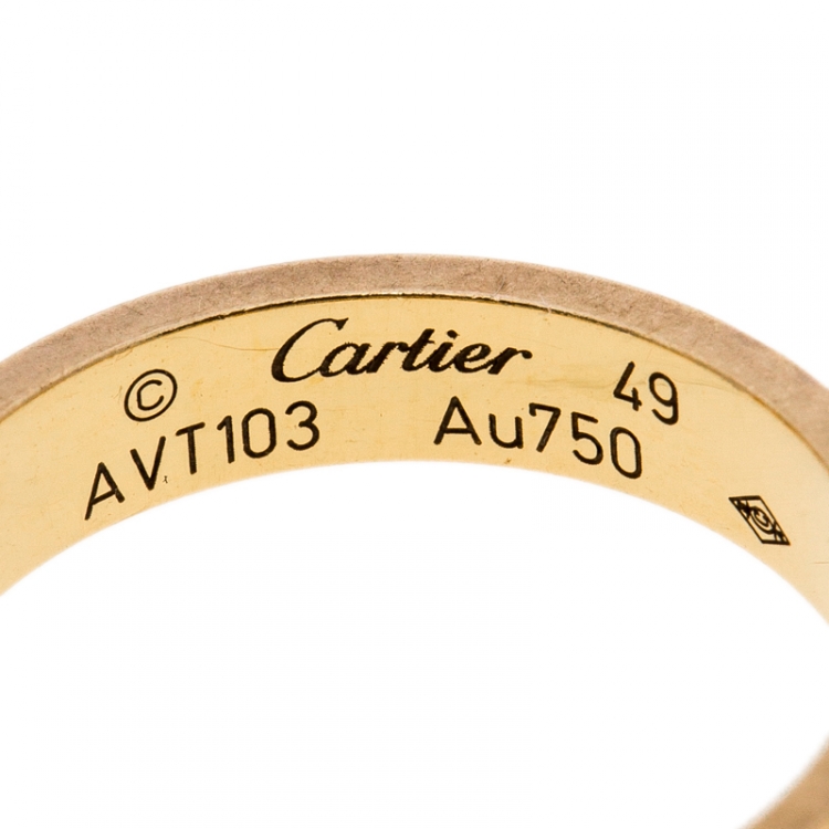 Pre Owned Cartier Love 18K Yellow Gold Mini Ring Size 49