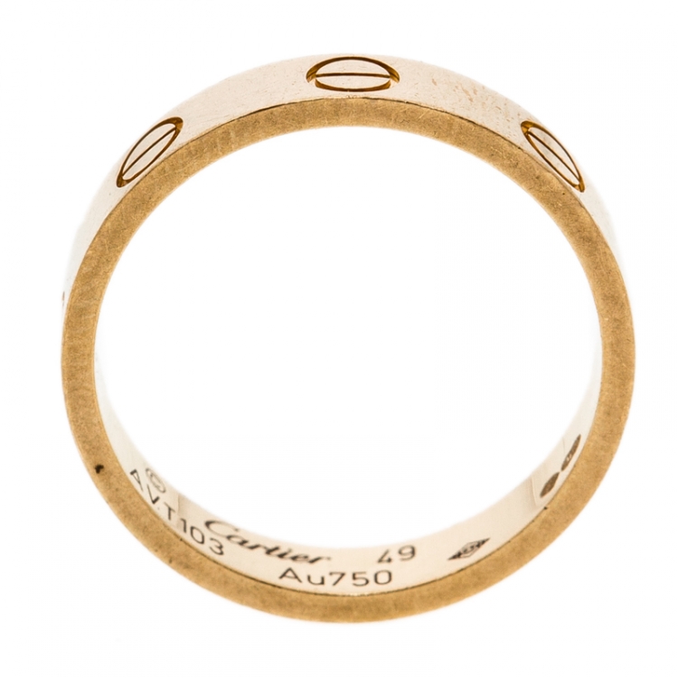 Pre Owned Cartier Love 18K Yellow Gold Mini Ring Size 49