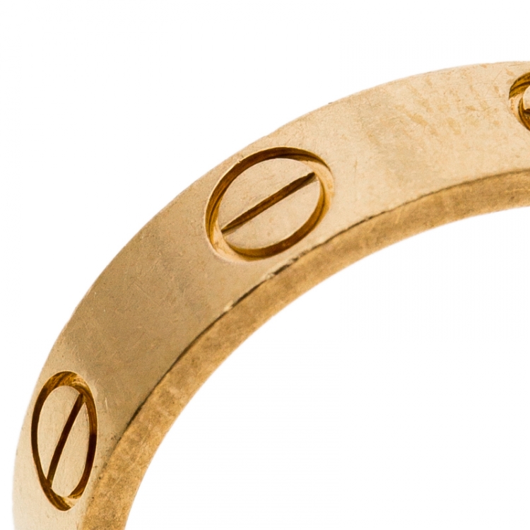Pre Owned Cartier Love 18K Yellow Gold Mini Ring Size 49