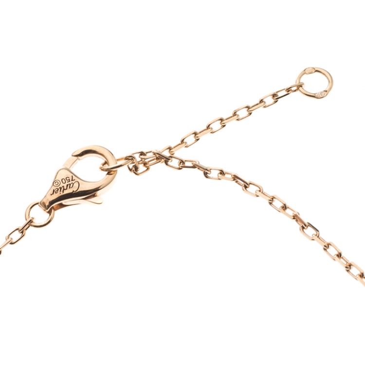 Pre Owned Cartier Double C de Cartier Diamond & 18k Rose Gold Logo Bracelet