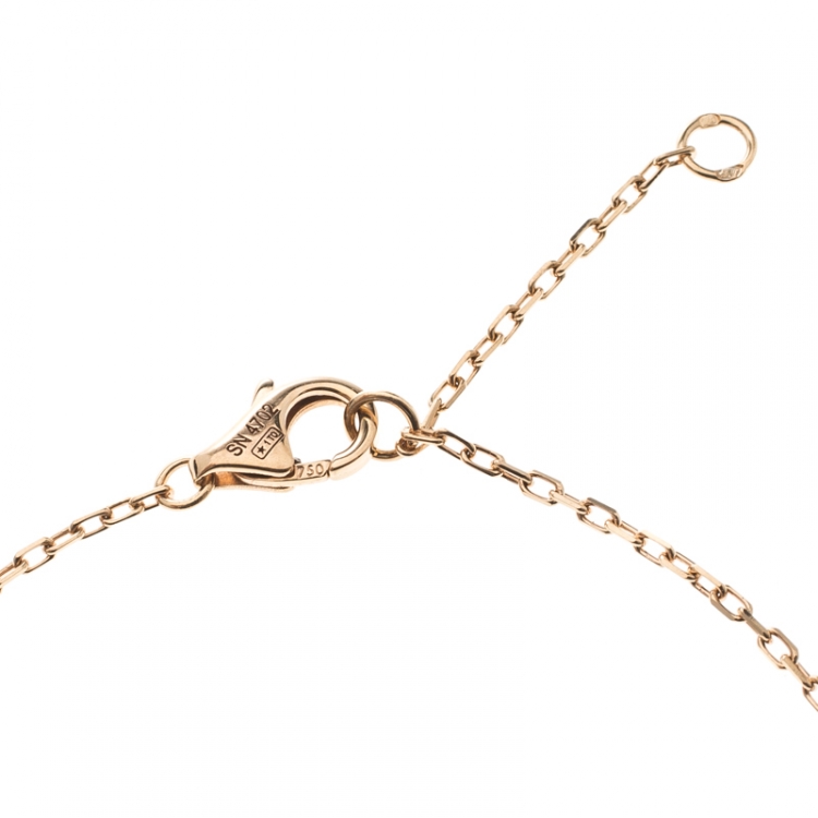 Pre Owned Cartier Double C de Cartier Diamond & 18k Rose Gold Logo Bracelet