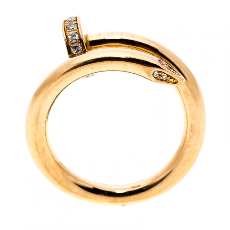 Pre Owned Cartier Juste Un Clou Diamond & 18k Rose Gold Ring 50