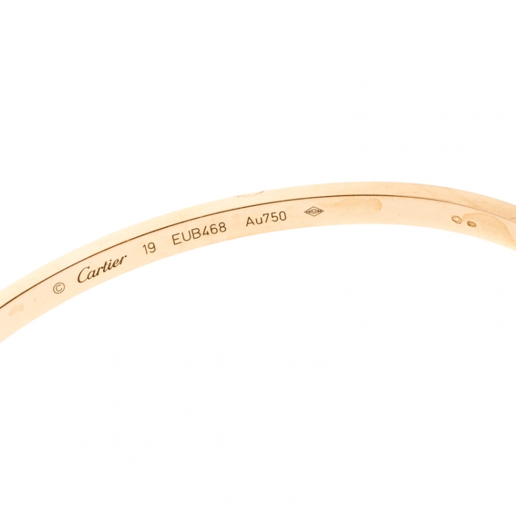 Pre Owned Cartier Love 18k Rose Gold SM Bracelet 19