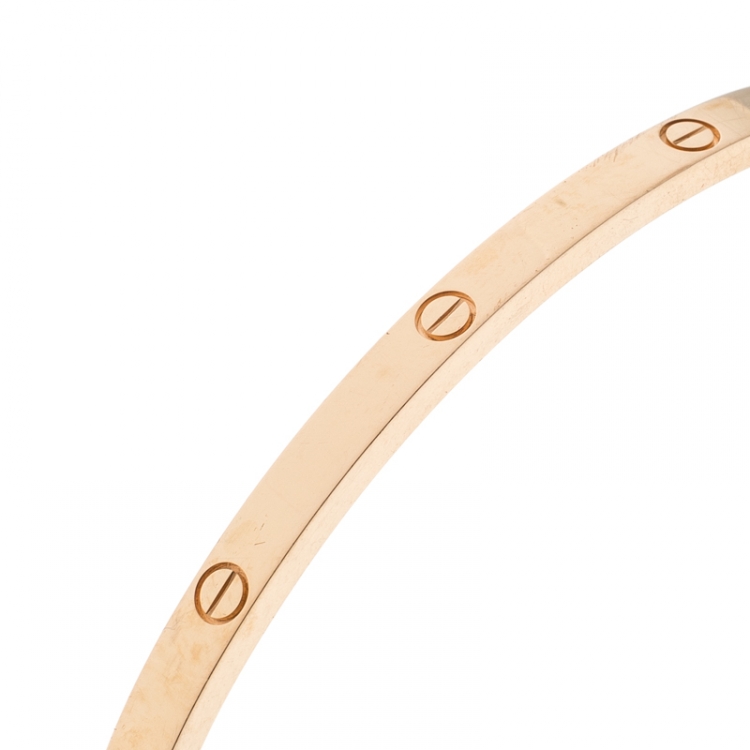 Pre Owned Cartier Love 18k Rose Gold SM Bracelet 19