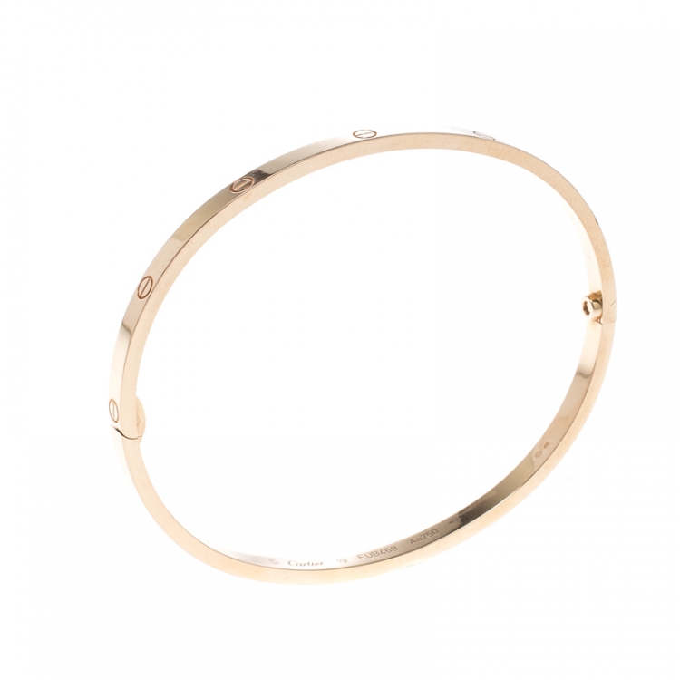 Pre Owned Cartier Love 18k Rose Gold SM Bracelet 19