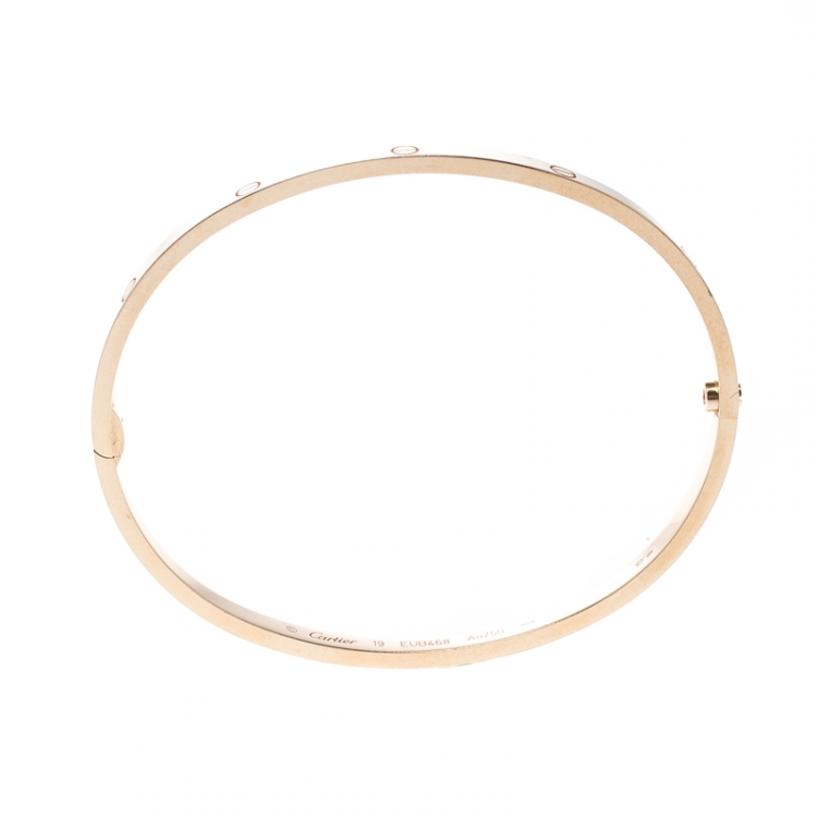Pre Owned Cartier Love 18k Rose Gold SM Bracelet 19