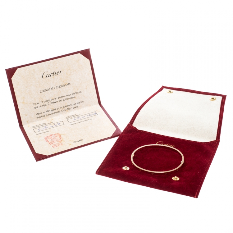 Pre Owned Cartier Love 18k Rose Gold SM Bracelet 19