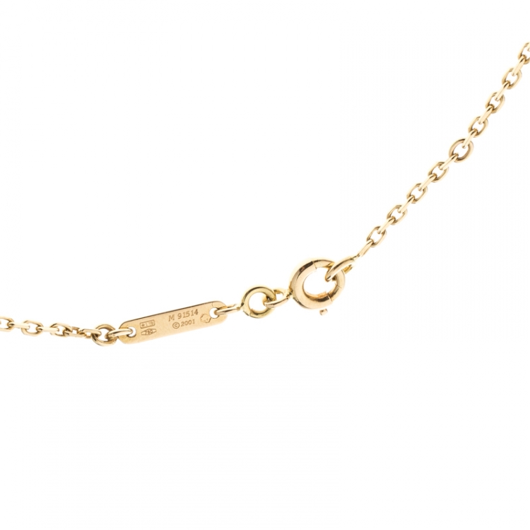 Pre Owned Cartier C De Cartier 18k Yellow Gold Heart Pendant Necklace