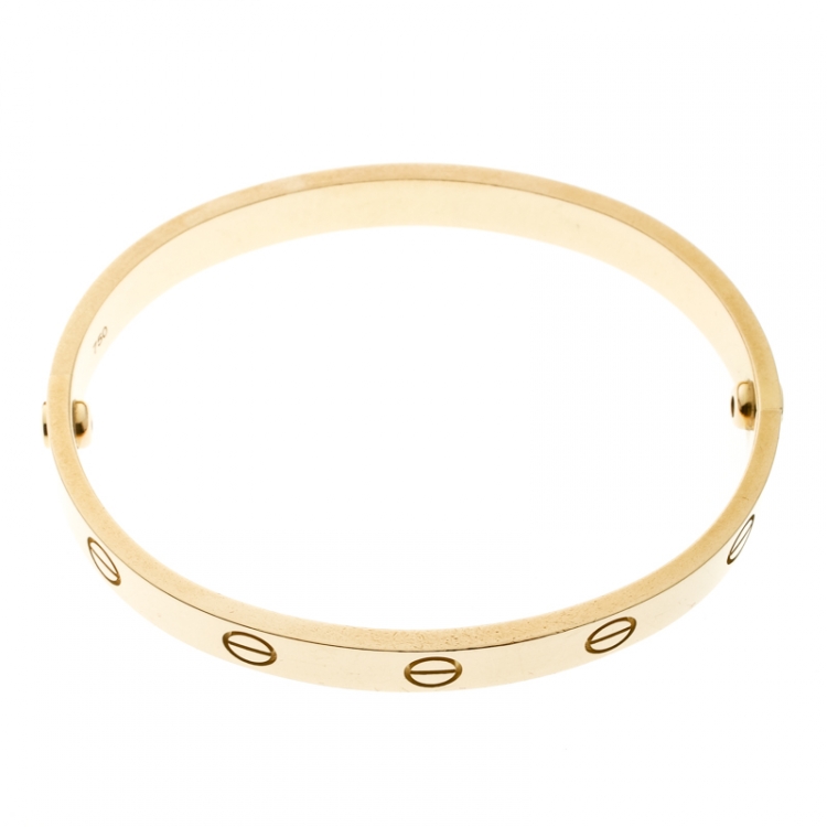 Pre Owned Cartier Love 18k Yellow Gold Bracelet 16