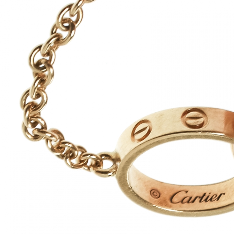 Pre Owned Cartier Love 2 Hoops 18k Yellow Gold Bracelet