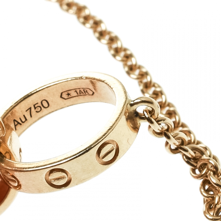 Pre Owned Cartier Love 2 Hoops 18k Yellow Gold Bracelet